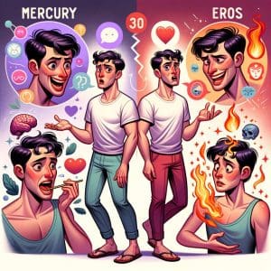 Eros Inconjunct Mercury in Synastry: Insights into Communication and Desire