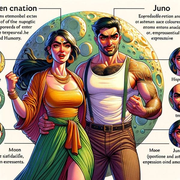 Juno Sesquiquadrate Moon: Emotional Dynamics and Needs in Relationships
