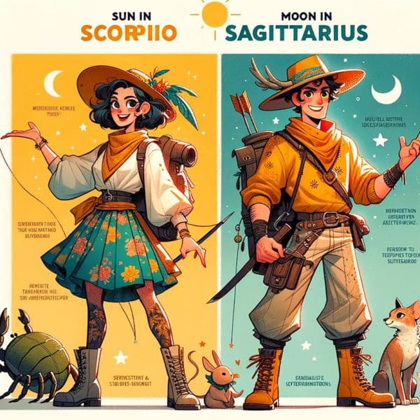 Sun in Scorpio, Moon in Sagittarius Compatibility: Depth and Adventure